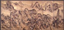 紙本墨画淡彩天台山図屏風（左隻）　黒田綾山筆